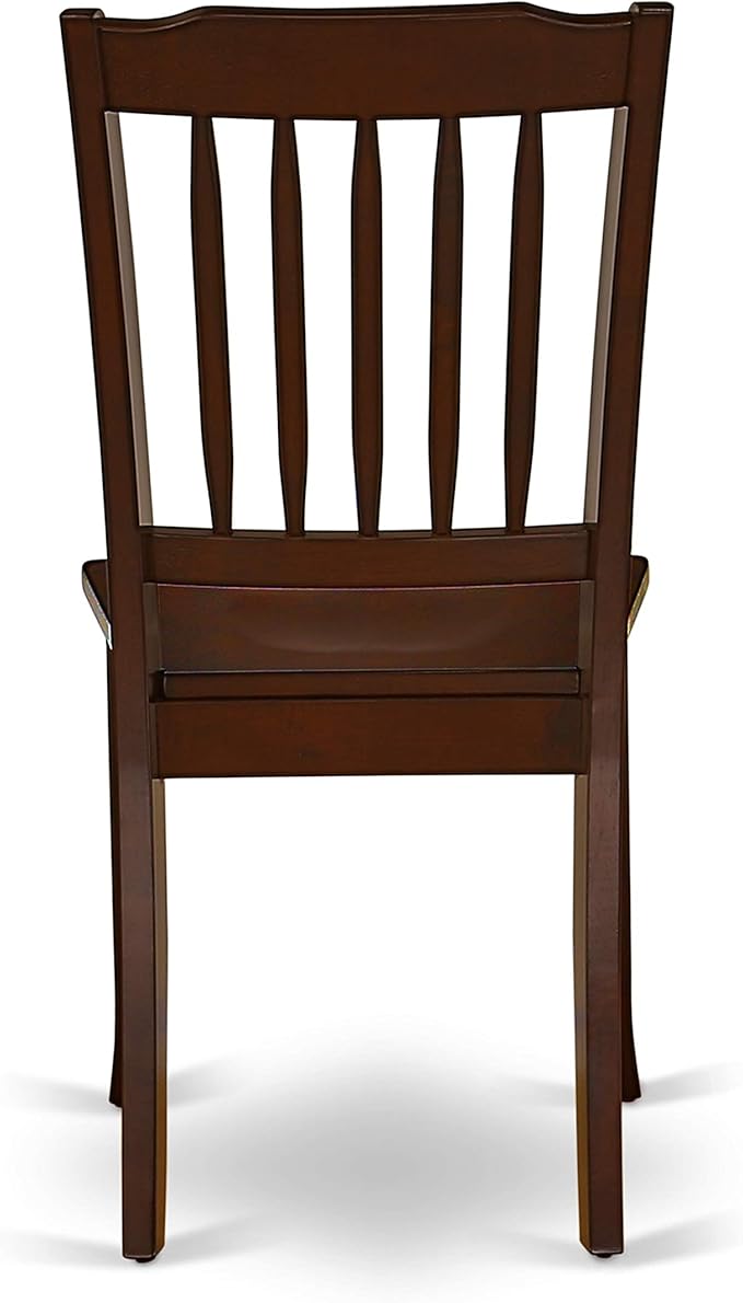 East West Furniture HBDA3-MAH-W 3 Piece Modern Dining Table Set Contains a Round Wooden Table with Pedestal and 2 Dining Chairs, 42x42 Inch, Mahogany