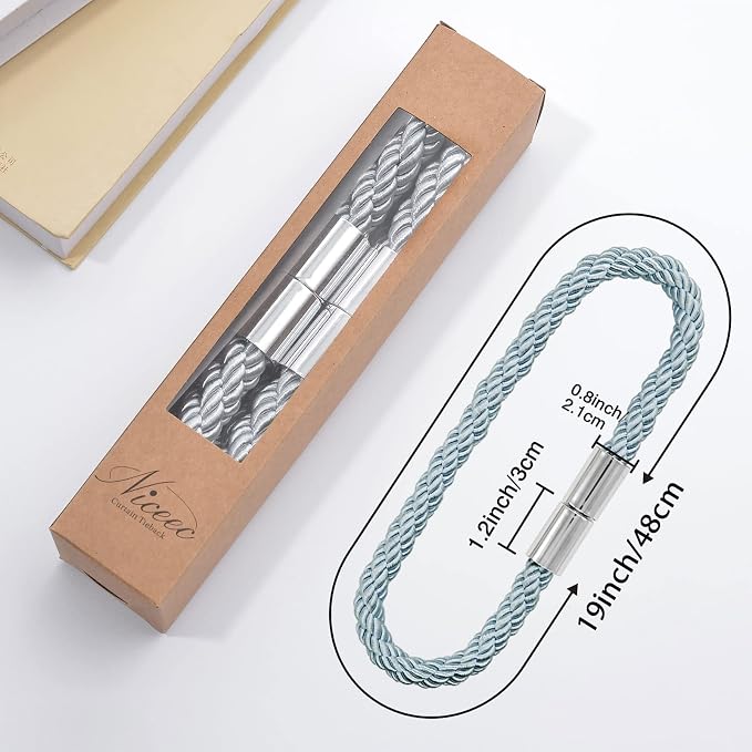 NICEEC 2 Pack Strong Magnetic Curtain Tiebacks Modern Simple Style Drape Tie - Image 5
