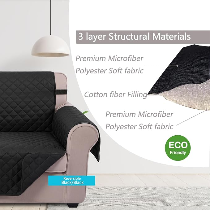 U-NICE HOME Loveseat Sofa Cover Reversible Couch Cover - Image 4