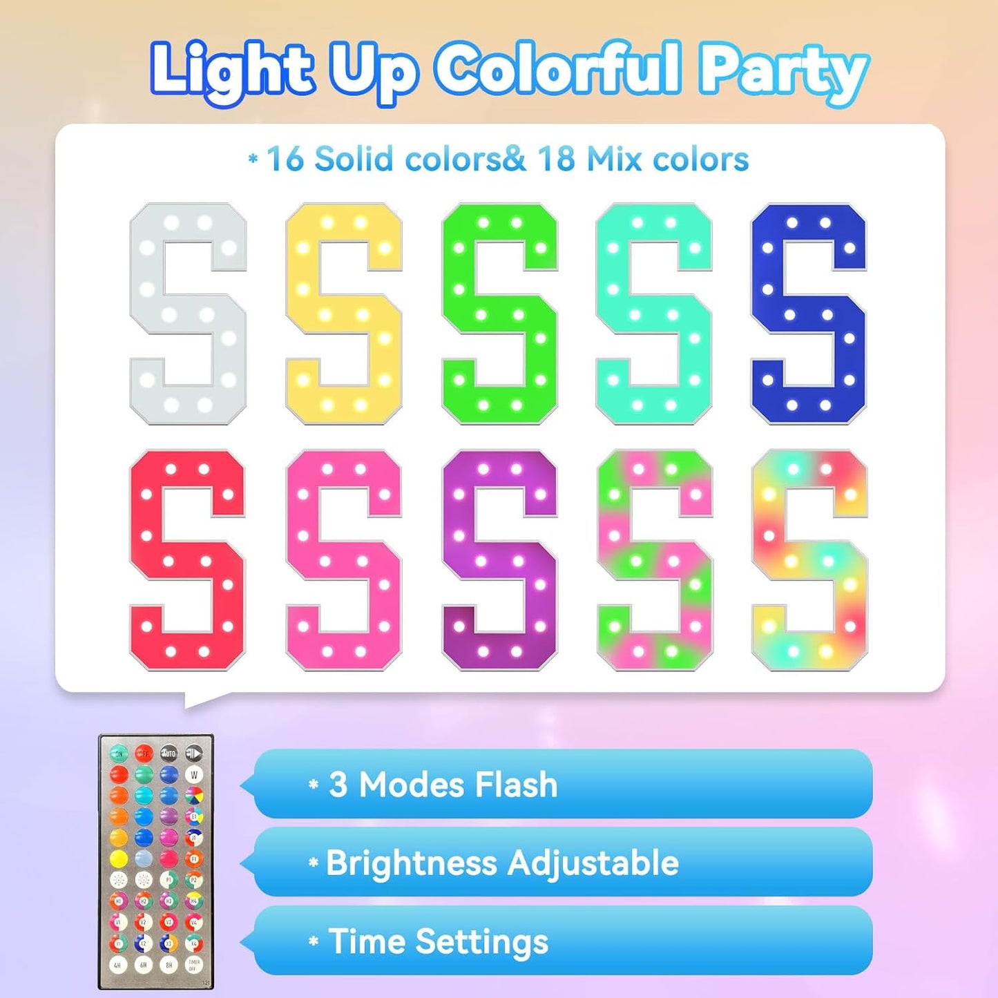 Ledido 4FT Marquee Light Up Letters, 34 Colors Changing Marquee Letter 4 Feet Tall with Remote, Big Letters for Party Wedding Graduation Birthday Decorations, Large Light Up Letter X