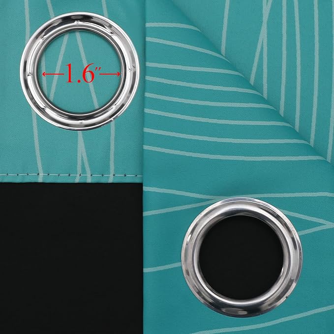 Estelar Textiler Teal and Greyish White Ombre Blackout Curtains 72 Inches Length - Image 7