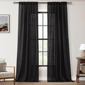 Black Linen Curtains 120 inches Long by Jolilight