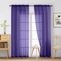 Purple Sheer Curtains 84 Inches Long 2 Panels, Elegant Airy Transparent Light by Home