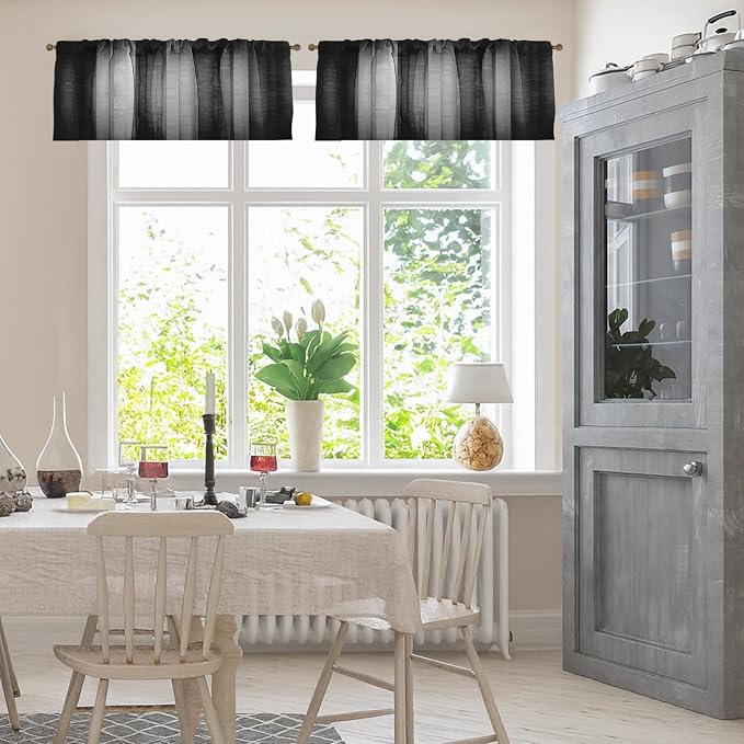 Emvency 2 Pack Valances Window Treatments, 52x12 Inch Rod Pocket Valances - Image 2
