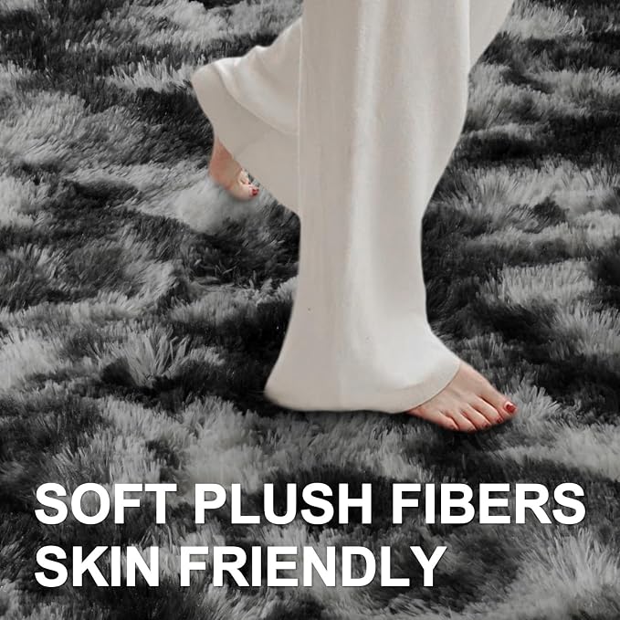 6x9 Ft Large Shag Rugs for Living Room Decor, Tie-Dyed Ultra Soft Fluffy Furry - Image 4