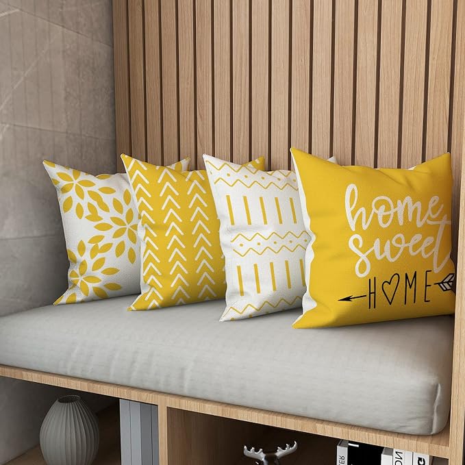 YCOLL Pillow Covers 20x20 Set of 4, Modern Sofa Throw Pillow Cover, Decorative - Image 5