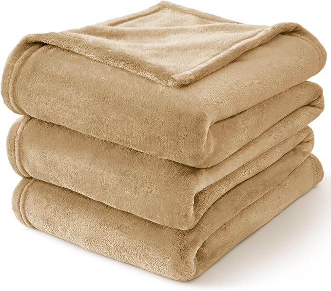 BEDELITE Fleece Blankets Queen Size Light Camel Throw Blankets - Image 6