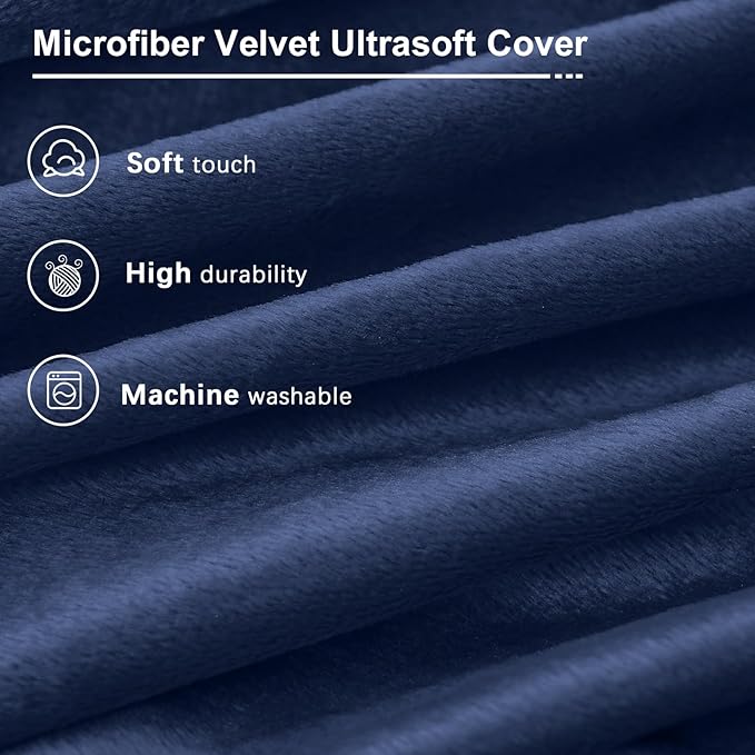Bean Bag Chairs for Adults - Giant Bean Bag Chair Convertible Bean Bag Bed - Beanbag Chair with Micro Fiber Cover/Furniture Foam Filler - Floor Couch Sofa in Bedroom Dorm Room - Full Navy Blue
