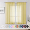 Aiyufeng Yellow Sheer Curtains 63 Inches Long 2 Panels Set, Semi Transparent by Aiyufeng