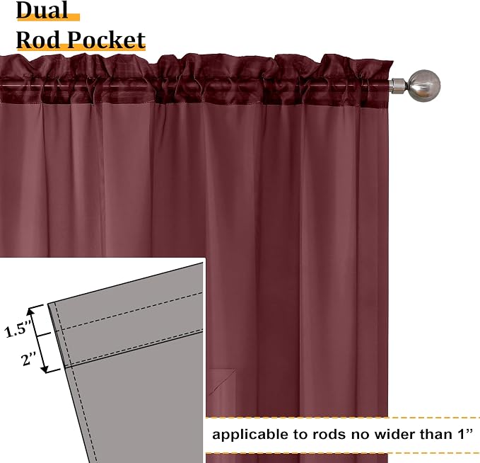 Aiyufeng 108 Inch Red Sheer Window Curtains - Image 5