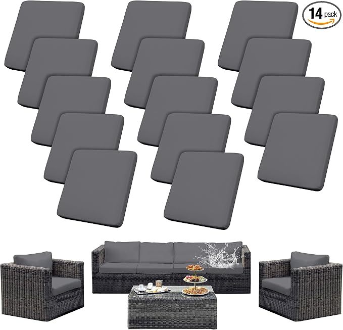 Outdoor Cushion Covers Set, Replacement by SUKAIKEQA