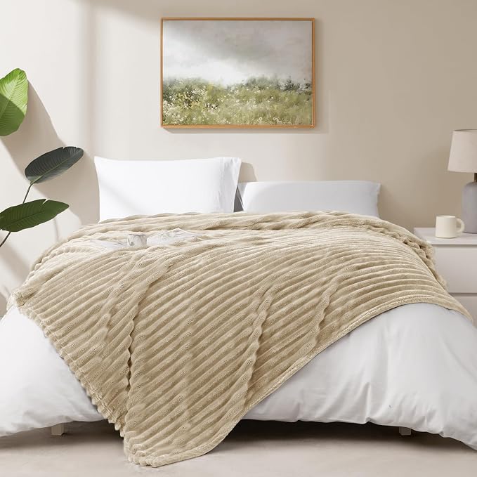HIMEET Linen Ribbed King Size Blanket - Image 7