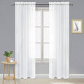 DWCN White Sheer Curtains 90 inches Long by DWCN