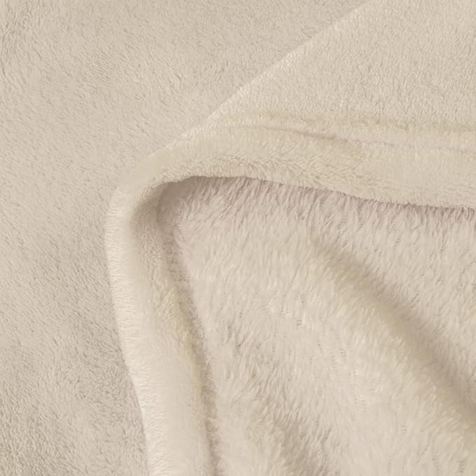 BEDELITE Fleece Blanket Beige Throw Blankets - Image 6