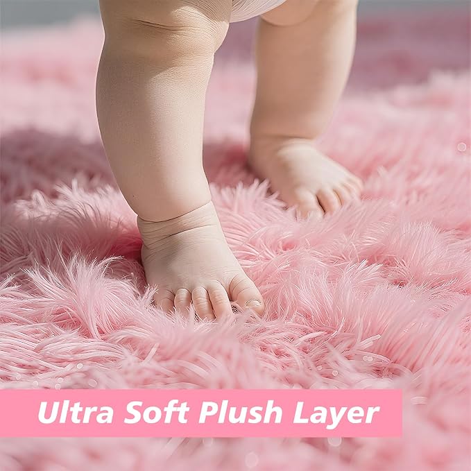Shag Area Rug for Bedroom 5x8, Soft Fuzzy Rug Non-Shedding Indoor Plush Carpet - Image 2