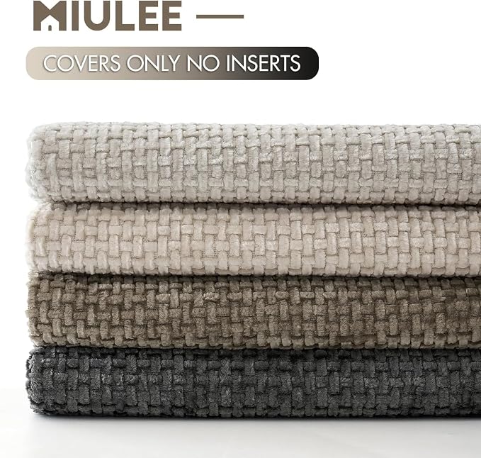 MIULEE Pack of 4 Couch Throw Pillow Covers 24x24 Inch Neutral Soft Decorative - Image 6