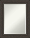 Amanti Art Brown Bathroom Mirror for Over Sink, 30x24 Shipwreck Greywash Rectangle Vanity Mirror, Medium Traditional Frame, Hangs Horizonally and Vertically, Bathroom Wall Decor, Beveled Edge