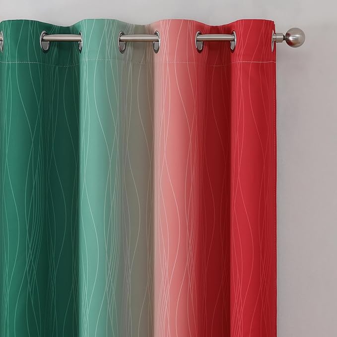 Estelar Textiler Red and Green Blackout Curtains - Image 4