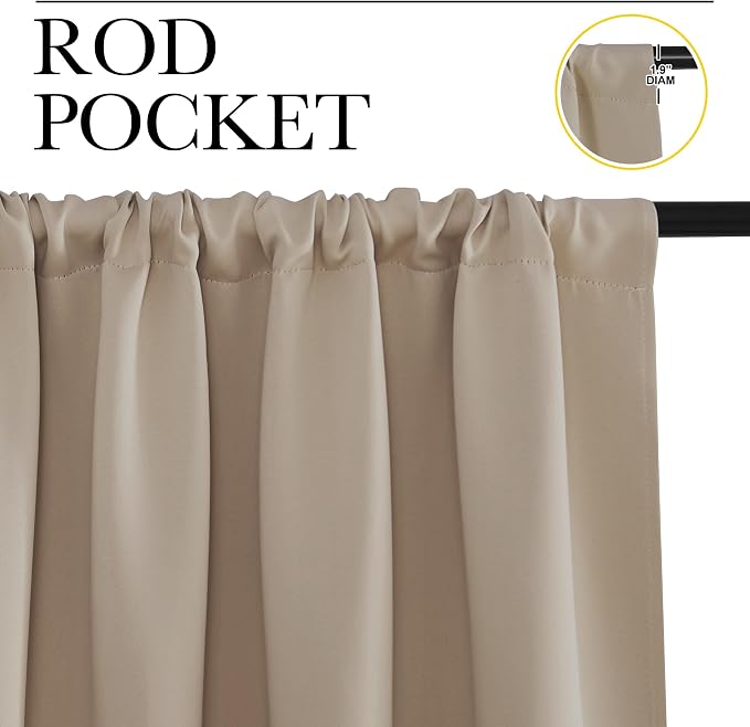 NICETOWN Kitchen Curtains, Short Blackout Curtains & Drapes, Thermal Insulated - Image 2
