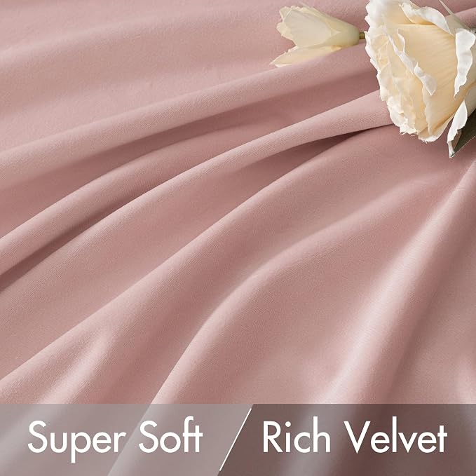 MIULEE Baby Pink Velvet Curtains 108 inches - Image 4