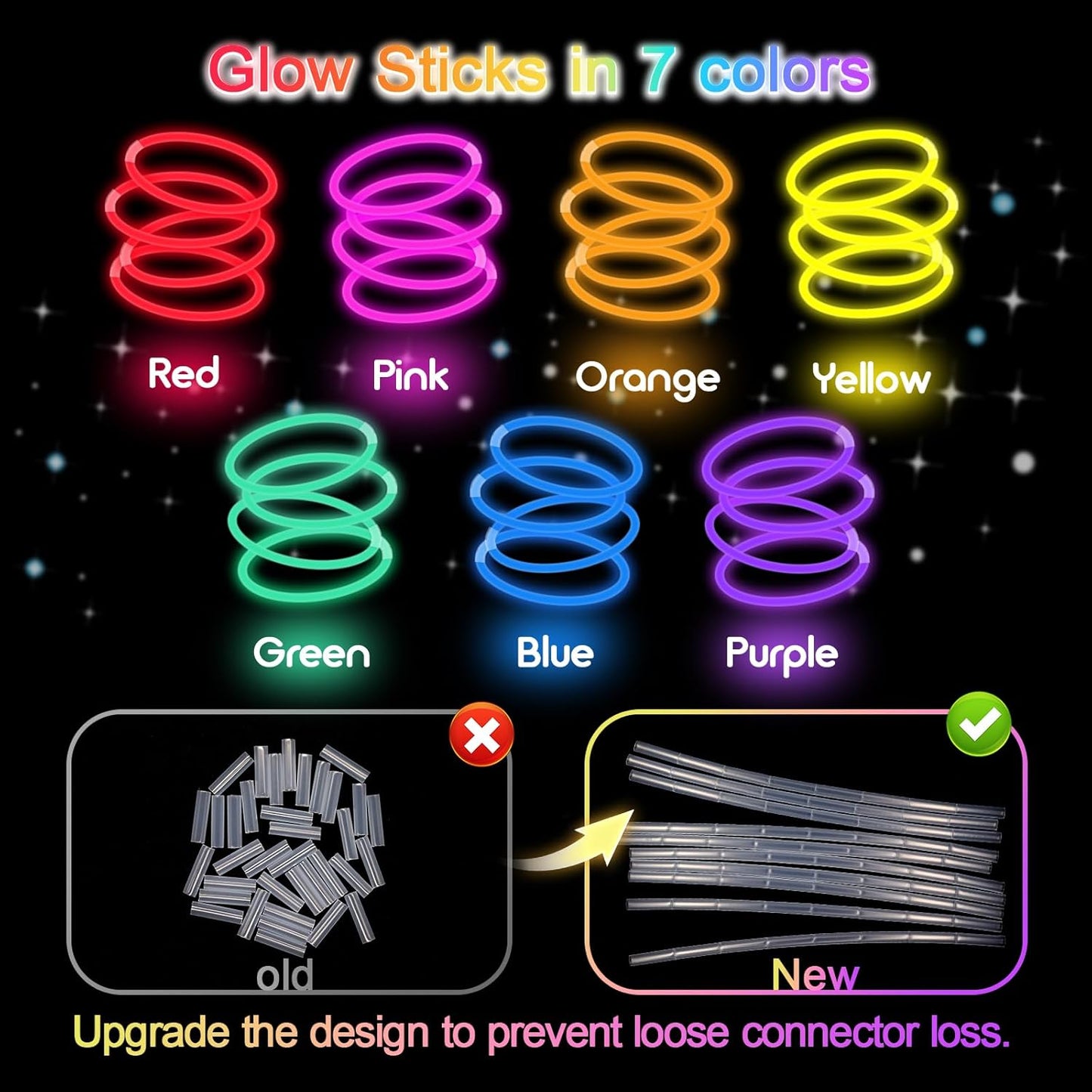 Halloween Glow Sticks Bulk Party Pack- Ultra Bright 800pk Glow in the Dark Party Favors, Glow Decorations, Neon Party Glow Necklaces and Glow Bracelets with Connectors