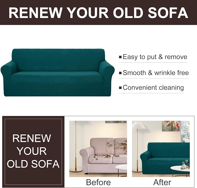 U-NICE HOME 4 Seater Stretch Couch Cover Sofa Cover Washable Sofa Slipcover - Image 5
