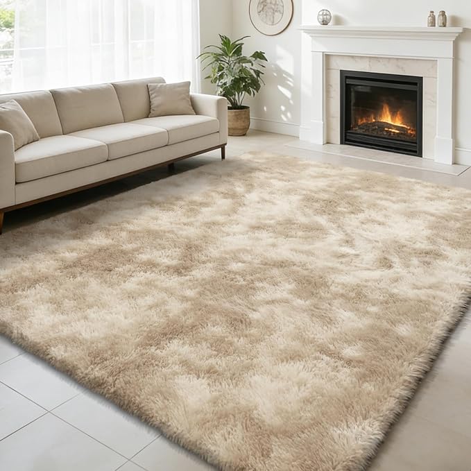 Shag Area Rug for Bedroom 5x8, Fluffy Area Rugs for Living Room, Soft Fuzzy Rug by yulidayang