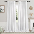 Nanspring White Linen Curtains 109 Inches Long by Nanspring