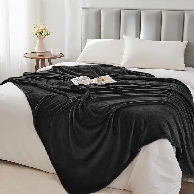 BEDELITE Fleece Blanket Black Throw Blankets - Image 6