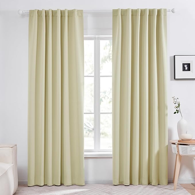 Deconovo Blackout Curtains, Thermal Insulated, W52 x L95 2 Panels, Back Tab by Deconovo