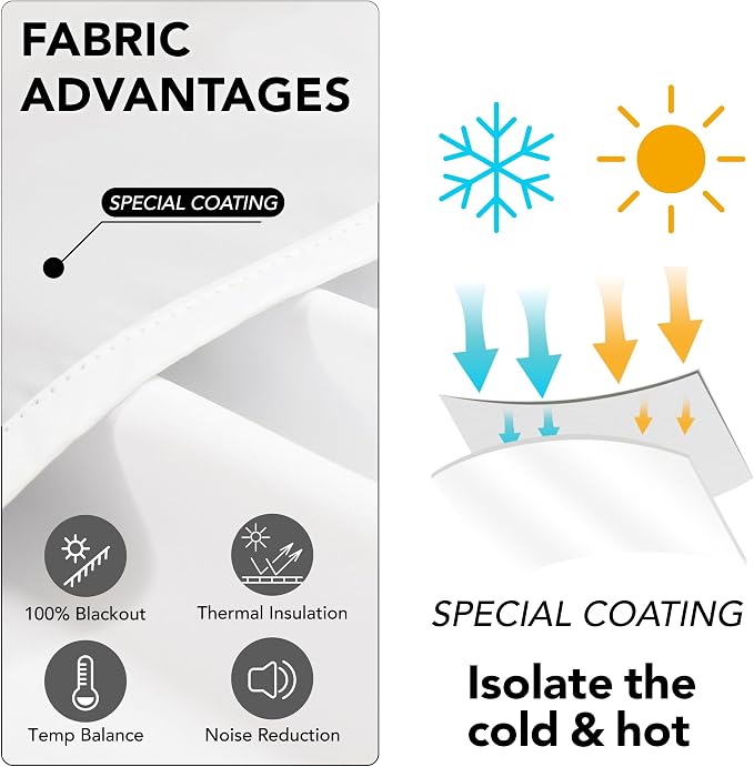 Deconovo Total Blackout Curtains 2 Panels W42 x L45— 100% Blackout, Thermal - Image 2