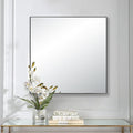28x28 Inch Black Bathroom Mirror for Wall, Aluminum Frame Rectangle Rectangular Vanity Mirror, Modern Large for Bedroom, Living Room, Horizontal or Vertical