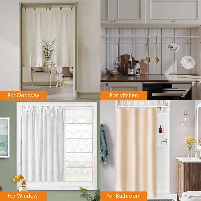 KXLife 2 Pcs Spring Tension Curtain Rod Adjustable 28 to 40 Inches, 5/8" - Image 5