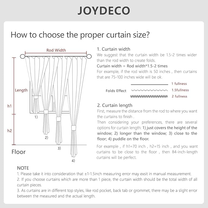Joydeco 100% Blackout Curtains for Bedroom - Natural Linen Curtains 52"W x 108"L Long, Thermal Insulated 2 Panels Linen Light Blocking Drapes, Rod Pocket & Back Tabs, Darkening Privacy for Living Room