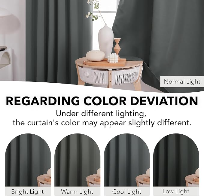 Deconovo Rod Pocket and Back Tab Curtains Room Darkening Curtains Blackout - Image 6