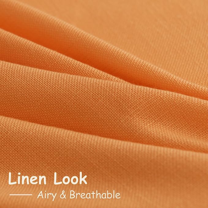 Nanspring Orange Linen Curtains - Image 5