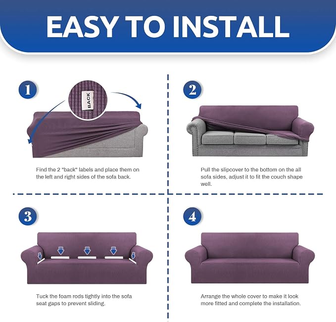 KEKUOU Stretch Oversized Sofa Slipcover 1 Piece Couch Sofa Cover Furniture - Image 6