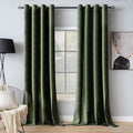 MIULEE Velvet Curtains Olive Green Extra Long Elegant Grommet Curtains Thermal by MIULEE