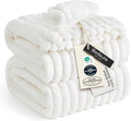 Bedsure GentleSoft California King Size White Fleece Blanket by BEDSURE