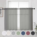 OWENIE Short Grey Sheer Curtains 36 Inches 2 Panels Set by OWENIE