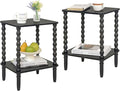 End Tables Set of 2, Small Side Table with Storage Shelf, Nightstands for Bedroom Set of 2 for Living Room, Office and Small Spaces (Black)