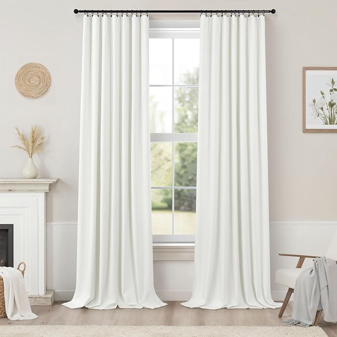 Black Out Curtains 72 Inch Long 2 Panel Burg Lightweight Faux Linen Cute - Image 9