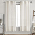 Nanspring Cream White Linen Curtains 70 Inch Length 2 Panels Set by Nanspring