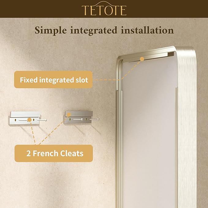 TETOTE 42 x 36 Inch Brushed Nickel Mirror Metal Framed Bathroom Mirror, Tempered Glass, Modern Farmhouse Wall Mounted Mirror for Decorative(Horizontal/Vertical)