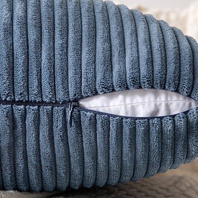 MIULEE Blue Decorative Throw Pillow Covers 18x18 Inch - Image 3