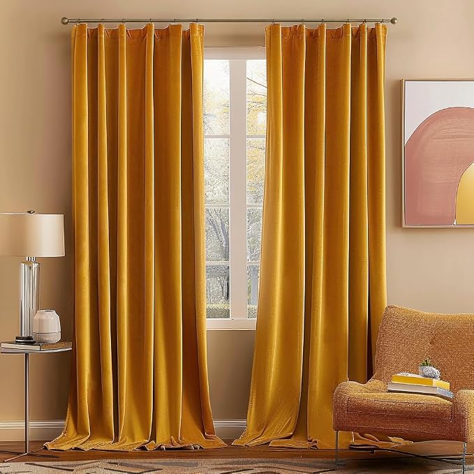 MIULEE Velvet Curtains 2 Panels Luxury Blackout Curtains by MIULEE