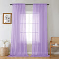 Gwine Lilac Sheer Curtains 96 Inches Long 2 Panels, Elegant Window Treatments by Gwine