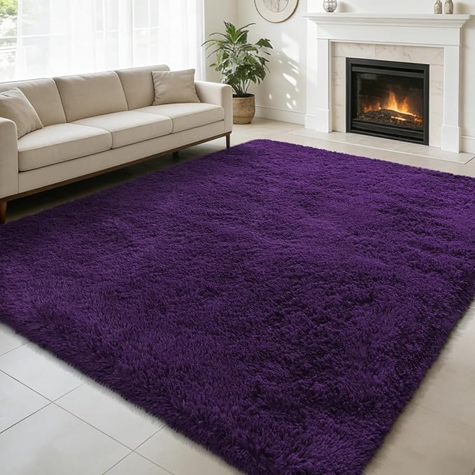 Shag Area Rug for Bedroom 4x6, Soft Fuzzy Rug Non-Shedding Indoor Plush Carpet by yulidayang