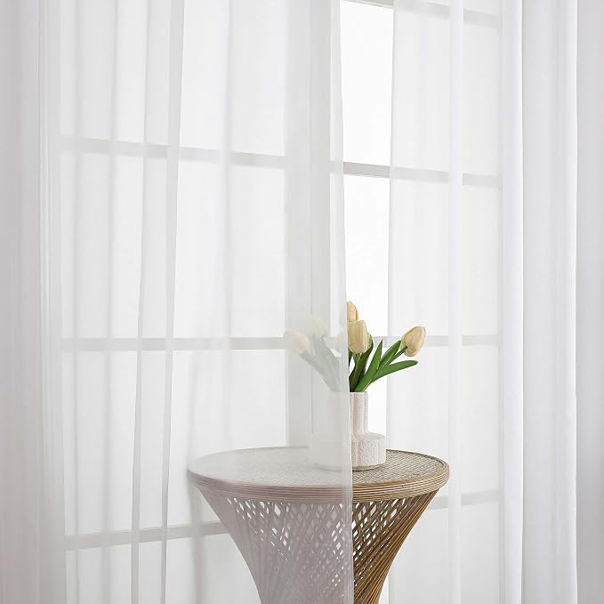 OVZME White Sheer Curtains 120 Inches Long 2 Panels Set, 59 Inch Extra Wide - Image 3