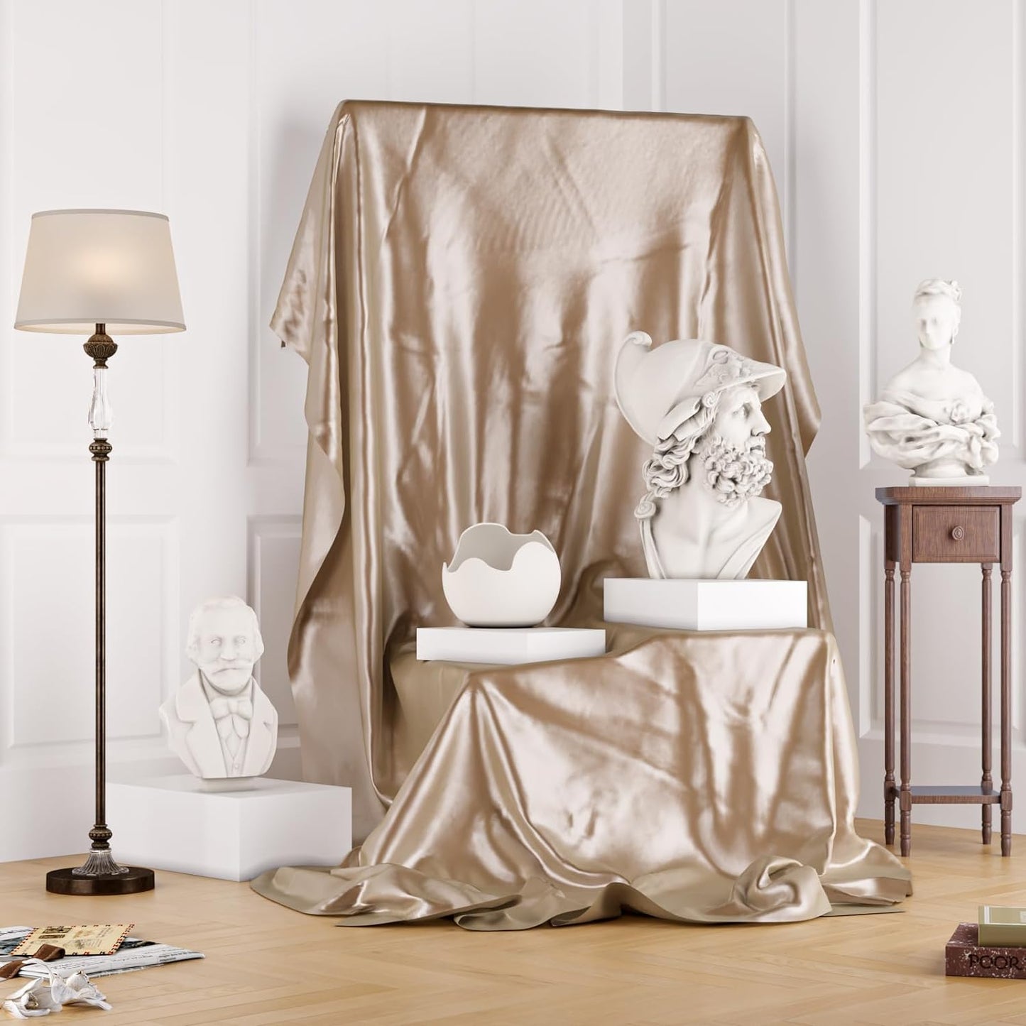 Oversized Buffet Risers, Food Display Stand for Catering Dessert Collectibles Jewelry Figures Show, White Acrylic Cuboid Display Nesting Risers with Hollow Bottoms, Cuboid, 6 Pcs, 10x12x14